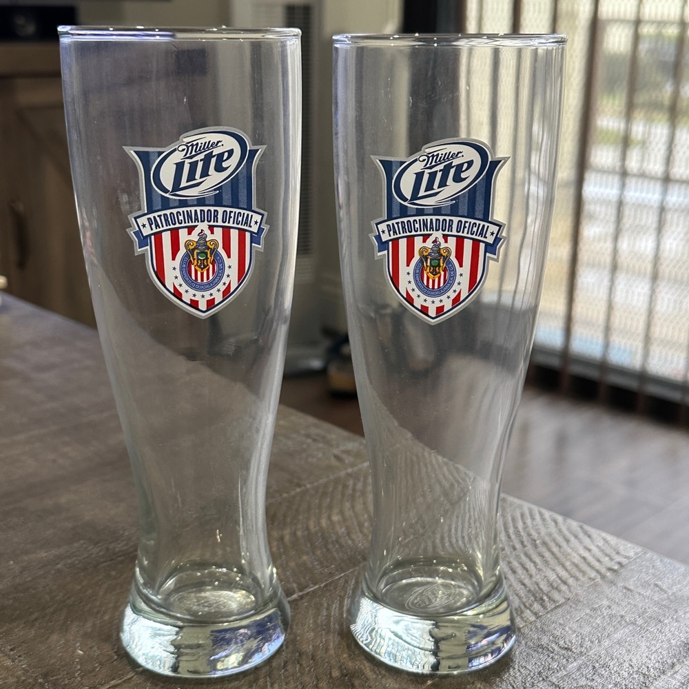 Miller Lite Chivas Pilsner Glasses- Set of Two